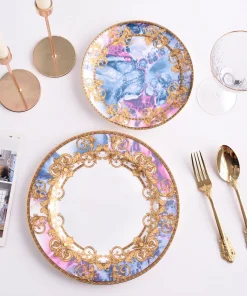 Western Dinner Plate 10inch And 8inch Steak Flat Tray Bone China Dinnerware Set