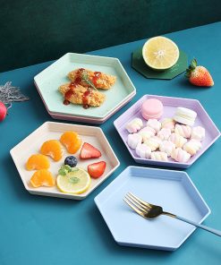 Alternative view of 5PCS Wheat Straw Hexagonal Spit Bone Plates