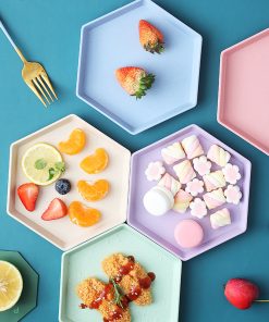 5PCS Wheat Straw Hexagonal Spit Bone Plates