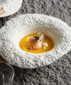 White Rock Straw Hat Bowl Spaghetti Deep Plate