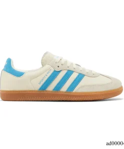 Sporty & Rich x AD Samba OG Cream Blue Shoes Sneakers - ad0000463