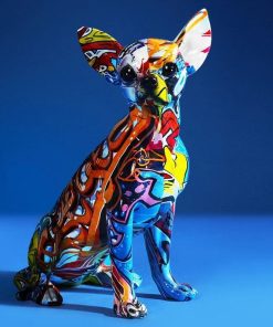 Chihuahua Graffiti Painted Statue