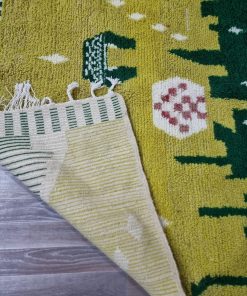 Alternative view of Artistic Wool Rug,Handmade Moroccan Rug,green Moroccan rug, Custom Moroccan Berber rug,Custom green rug, Handmade Rug For Your Living Room