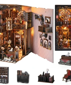 Book Nook Kit The Dark Family 3D Wooden Puzzle DIY Gothic style Home Decoration For Bookshelf Miniature Insert Magic Book