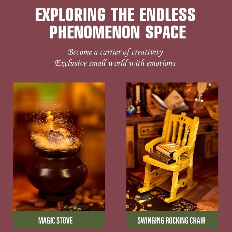 Entropy'S Flow Wooden Diy Casa Dollhouse Miniature Model Kits Magic Carriage Cabin Doll Houses With Furniture For Friends Gifts - Image 5