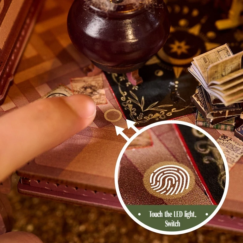 Entropy'S Flow Wooden Diy Casa Dollhouse Miniature Model Kits Magic Carriage Cabin Doll Houses With Furniture For Friends Gifts - Image 4