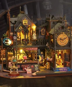 2014 New DIY Big Doll House Wooden Case Miniature Furniture Dollhouse Toys for Children Birthday Gifts