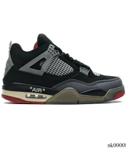 OW x AJ 4 Bred Shoes Sneakers – nk0000829