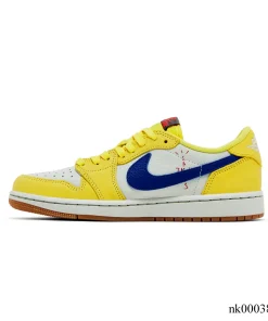 Alternative view of Travis Scott x AJ 1 Low OG Canary/Elkins Shoes Sneakers - nk0003839