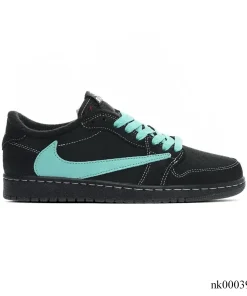 Travis Scott x AJ 1 Low Cyan Black Shoes Sneakers – nk0003974