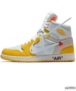 Alternative view of OW x AJ 1 High OG Canary Shoes Sneakers - nk0004117