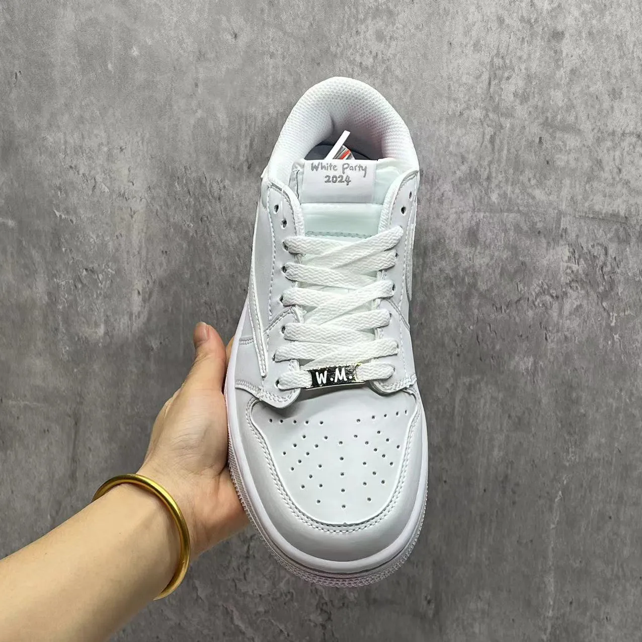 Travis Scott x AJ 1 Low White Party Shoes Sneakers - nk0004438 - Image 9