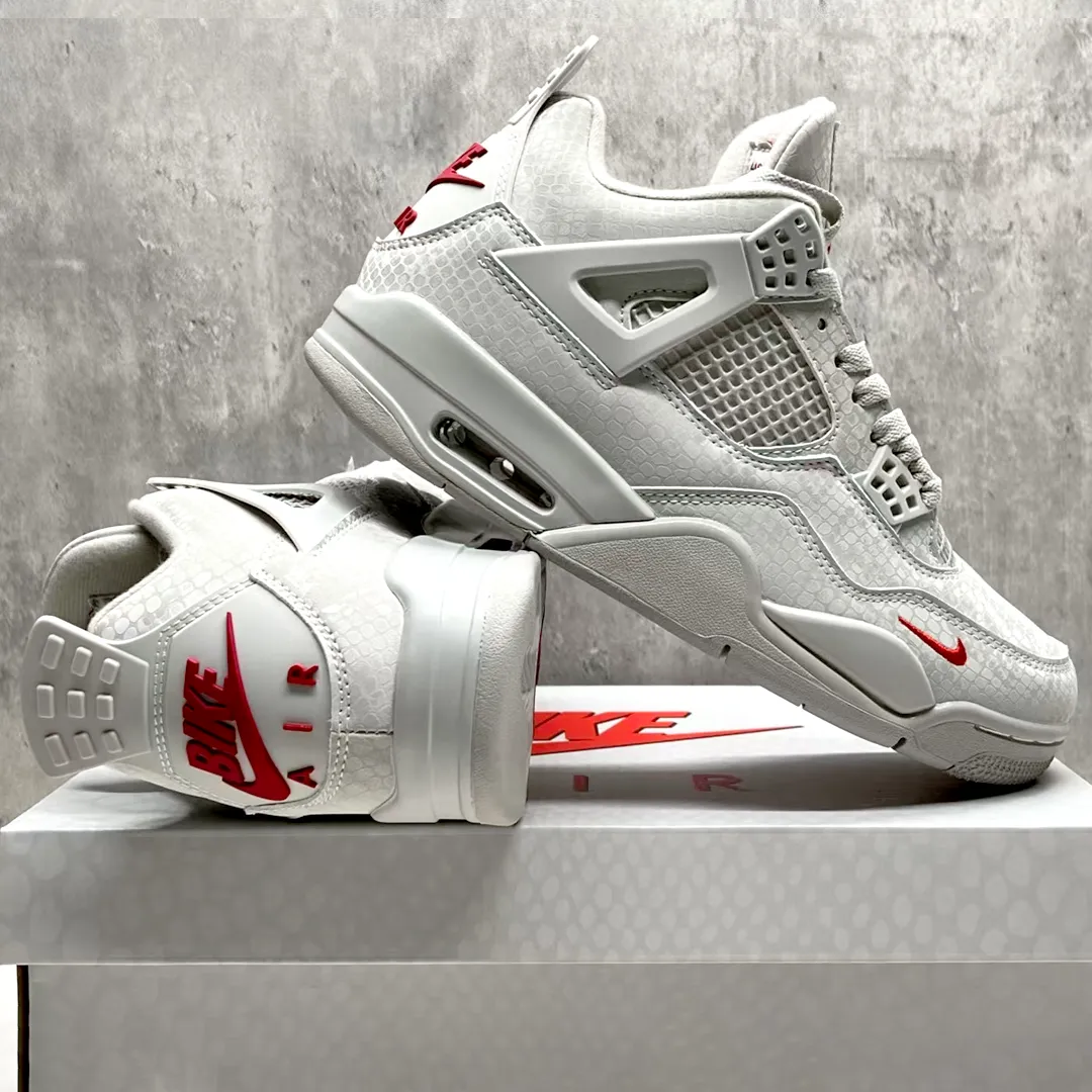 Nigel Sylvester x AJ 4 White Grey Mamba Shoes Sneakers - nk0004677 - Image 7