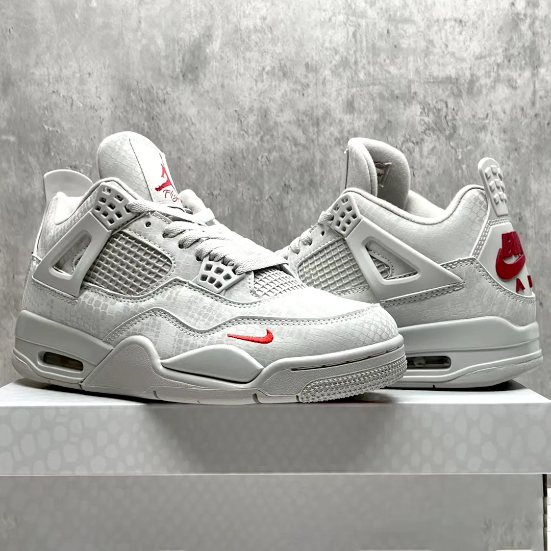 Nigel Sylvester x AJ 4 White Grey Mamba Shoes Sneakers - nk0004677 - Image 5