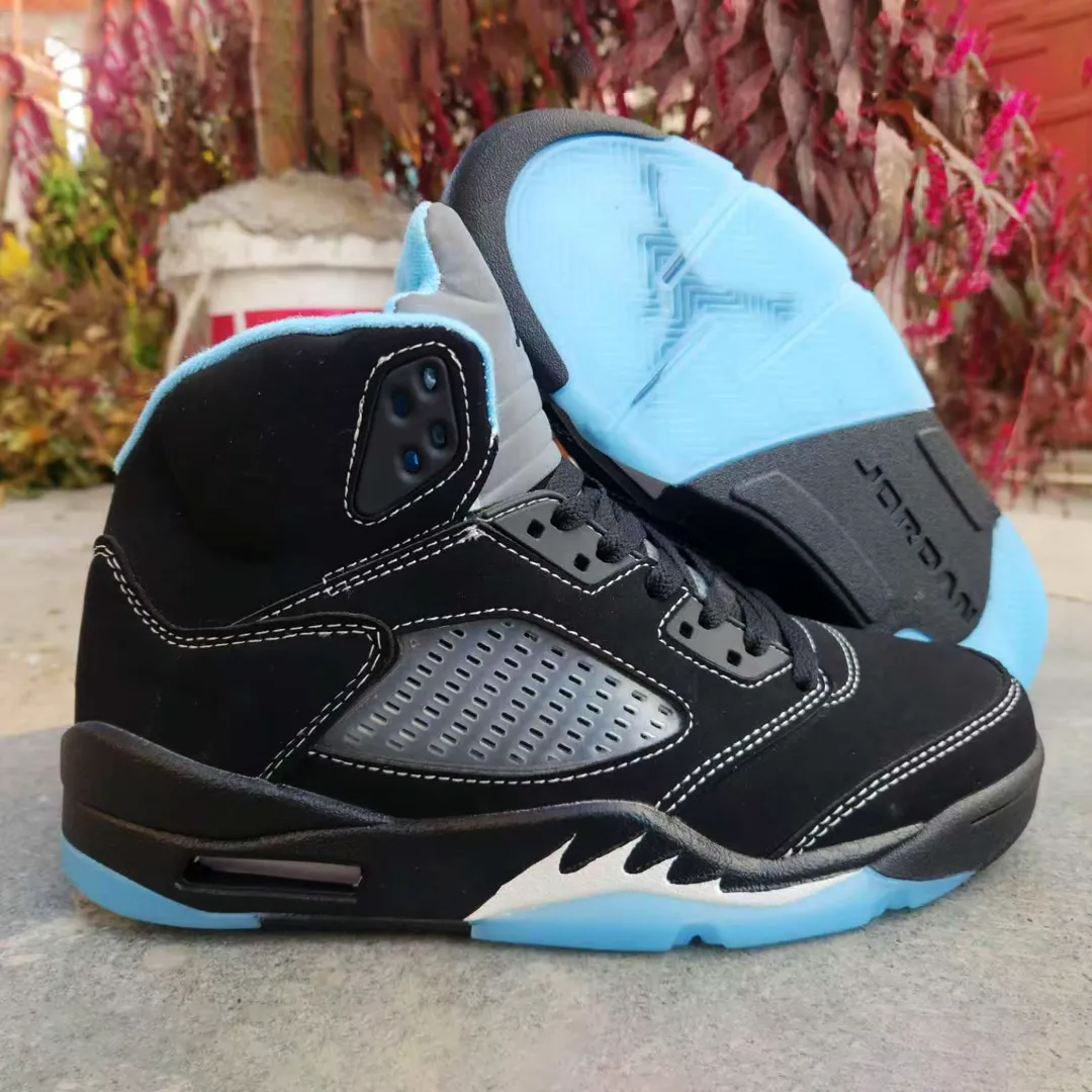 AJ 5 Black University Blue Shoes Sneakers - nk0004731 - Image 4