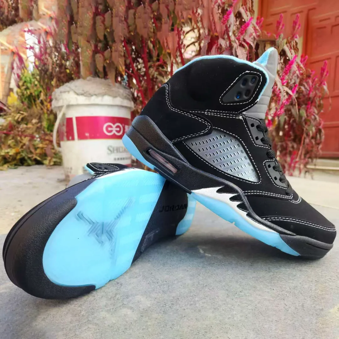 AJ 5 Black University Blue Shoes Sneakers - nk0004731 - Image 5