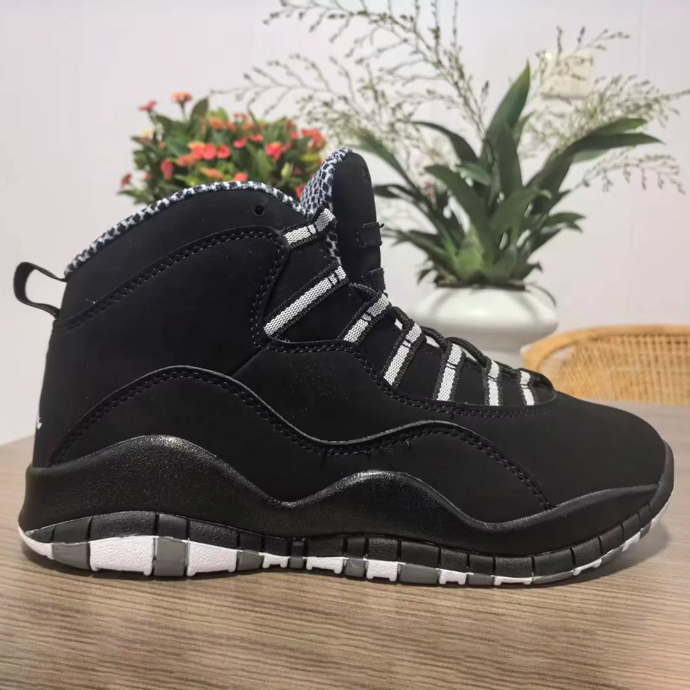 AJ 10 Black And White Stealth Shoes Sneakers - nk0004817 - Image 3