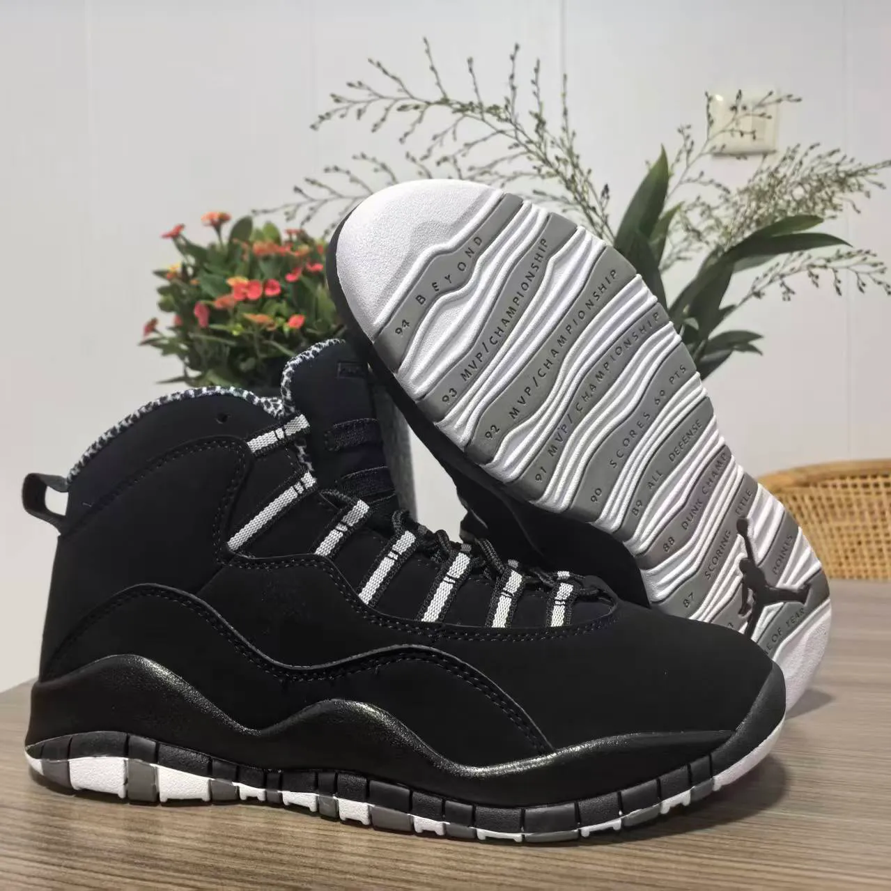 AJ 10 Black And White Stealth Shoes Sneakers - nk0004817 - Image 7