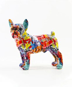French Bulldog Graffiti Painted Statue