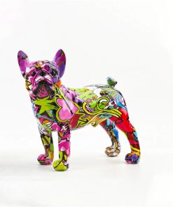 Alternative view of French Bulldog Graffiti Painted Statue