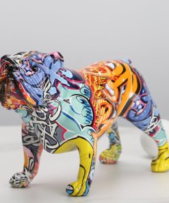 English Bulldog Graffiti Painted Statue