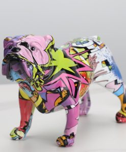 Alternative view of English Bulldog Graffiti Painted Statue