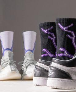 Purple Lightning Basketball Socks Men's